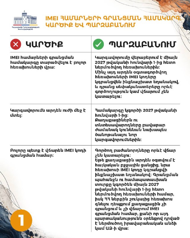 Обсуждение системы регистрации IMEI-номеров в Чаренцаване