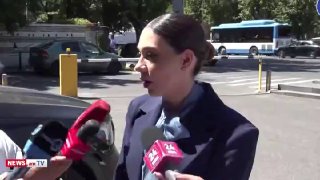 Министр юстиции Армении Србуи Галян на брифинге в Конституционном суде, Чаренцаван