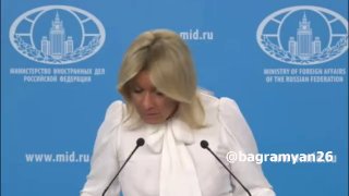 Официальный представитель МИД России Мария Захарова выступает на брифинге.