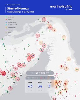 Ормузский пролив, трафик судов, данные MarineTraffic